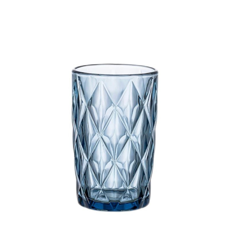 Set de 6 Vasos Colores, Vaso de Cristal agua de 360 ml, Vaso de Agua y Bebidas, Aptos para Lavavajillas