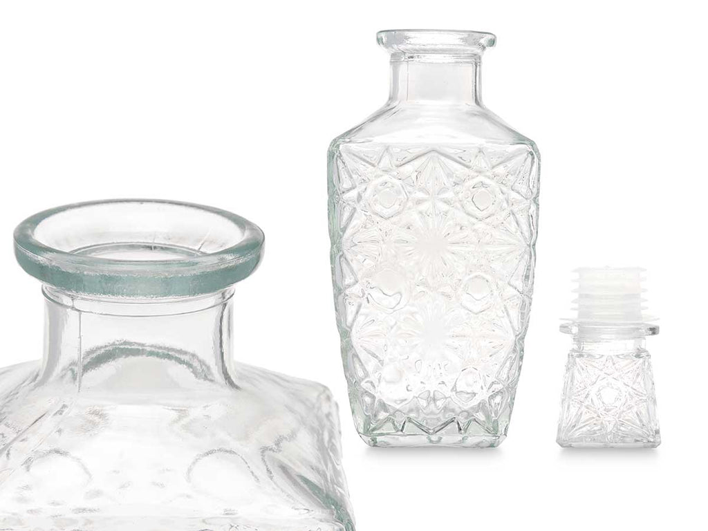Jarra de cristal de 450ml para agua,whisky, coñac, Jarra de Vidrio para licores,brandy,ron, Decantador de whisky con tapón, Jarra de agua cristal