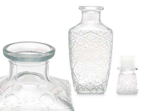 Jarra de cristal de 450ml para agua,whisky, coñac, Jarra de Vidrio para licores,brandy,ron, Decantador de whisky con tapón, Jarra de agua cristal