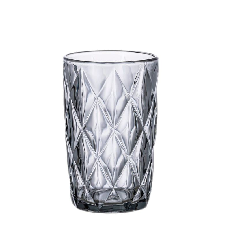 Set de 6 Vasos Colores, Vaso de Cristal agua de 360 ml, Vaso de Agua y Bebidas, Aptos para Lavavajillas