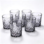 Set de 6 Vasos de Cristal, 350 ml | Agua y Bebidas Alcohólicas, Transparentes, Aptos para Lavavajillas