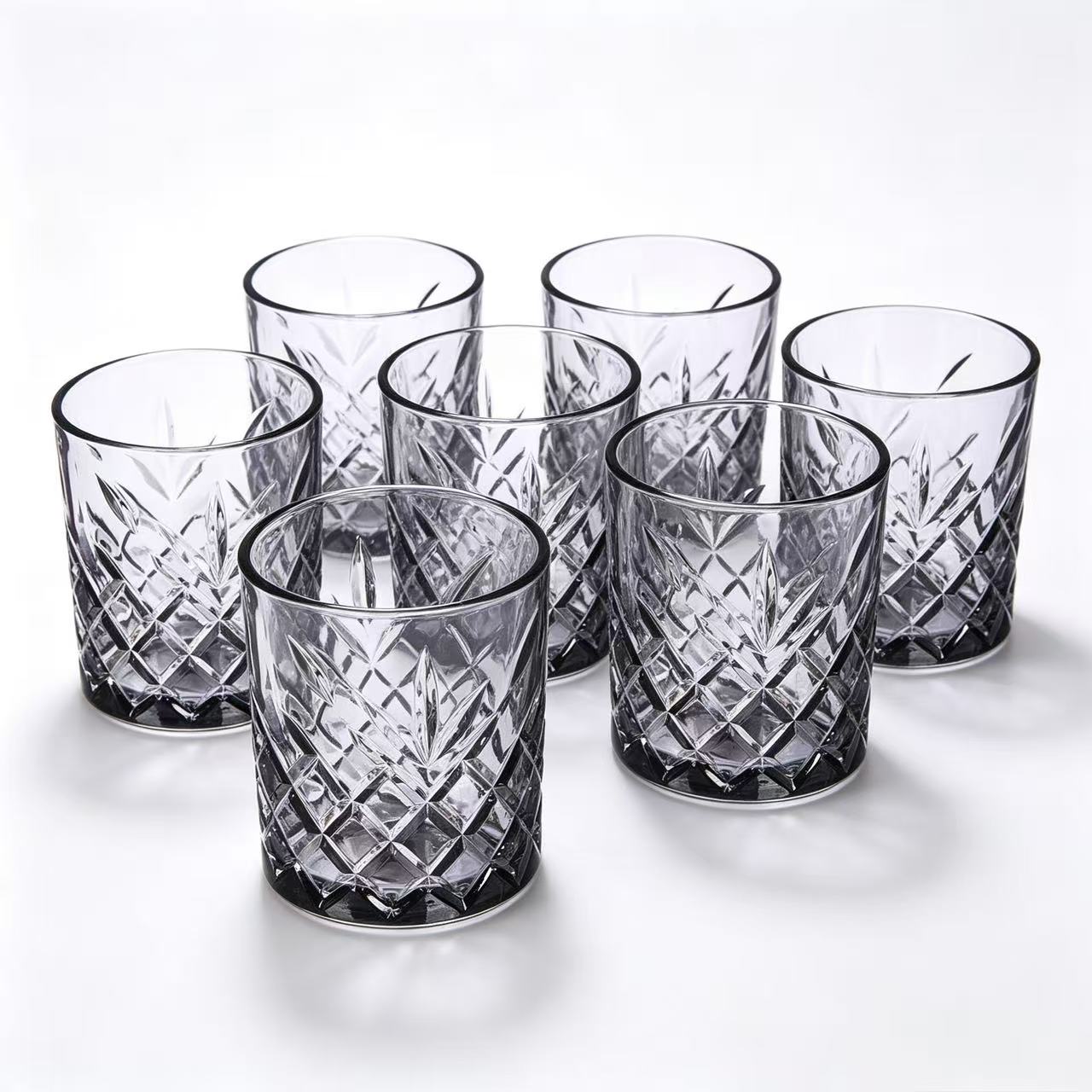 Set de 6 Vasos de Cristal, 350 ml | Agua y Bebidas Alcohólicas, Transparentes, Aptos para Lavavajillas