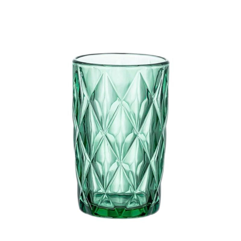 Set de 6 Vasos Colores, Vaso de Cristal agua de 360 ml, Vaso de Agua y Bebidas, Aptos para Lavavajillas
