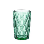 Set de 6 Vasos Colores, Vaso de Cristal agua de 360 ml, Vaso de Agua y Bebidas, Aptos para Lavavajillas