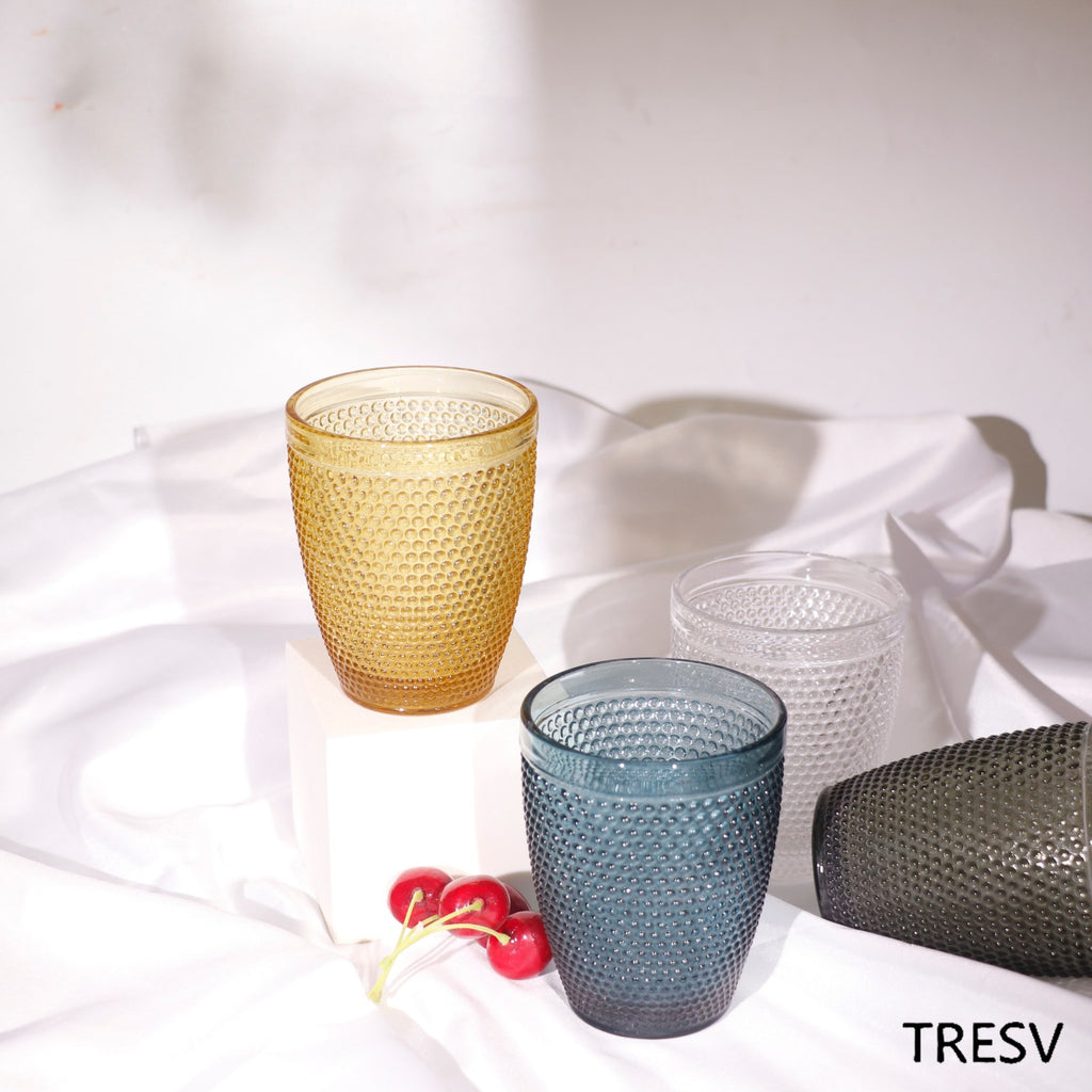 Set de 6 Vasos de Cristal de Colores 250ml ,Vidrio de Alta Calidad | Apto para Lavavajillas