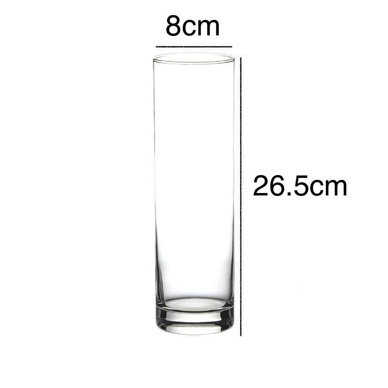Jarrón de Flores de Cristal, Florero abombado de Vidrio, 26cm, 21cm y 26.5cm de Alto, Elegante y Sofisticado