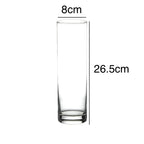 Jarrón de Flores de Cristal, Florero abombado de Vidrio, 26cm, 21cm y 26.5cm de Alto, Elegante y Sofisticado