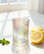Set de 6 Vasos Colores, Vaso de Cristal agua de 350cc, Vaso de Agua y Bebidas, Aptos para Lavavajillas