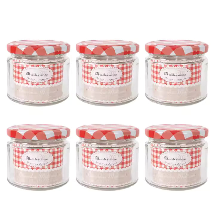 Set de 6 Botes de Cocina Almacenaje de Cristal, Tarros de Cristal con tapa 250cc, 330cc, 450cc y 1000cc, Aptos para