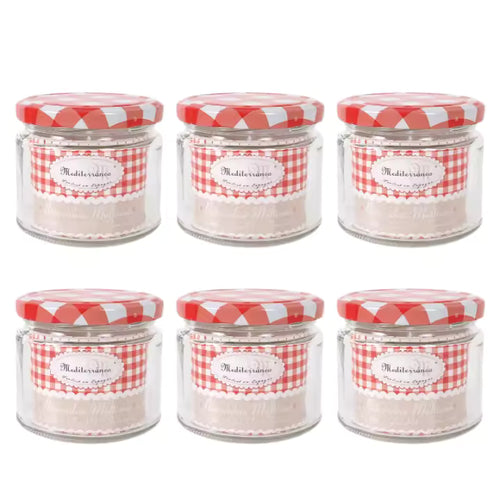 Set de 6 Botes de Cocina Almacenaje de Cristal, Tarros de Cristal con tapa 250cc, 330cc, 450cc y 1000cc, Aptos para