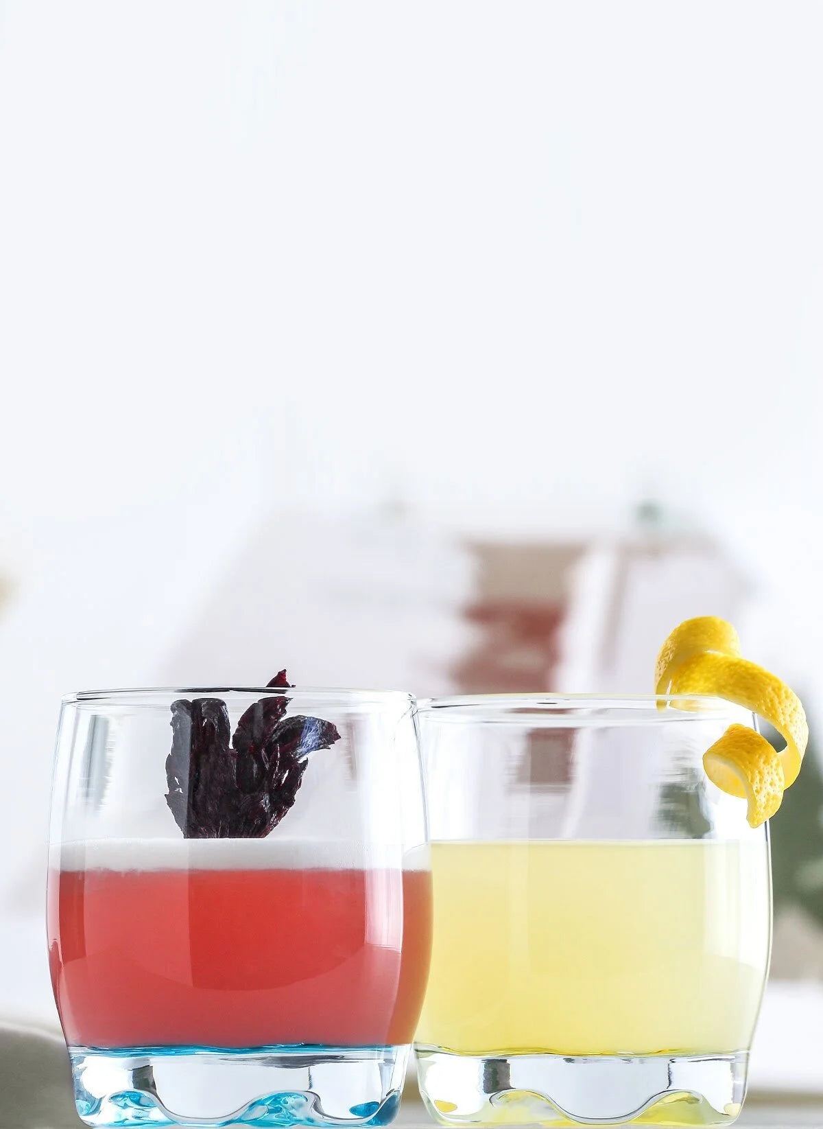 Set de 6 Vasos de Colores y Transparente de Vidrio de 290ml