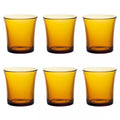 Set de 6 Vasos de cristal agua, Vasos Colores de Ambar, Vasos de Cristal de 21CL de Duralex, Aptos para lavavajillas