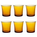 Set de 6 Vasos de cristal agua, Vasos Colores de Ambar, Vasos de Cristal de 21CL de Duralex, Aptos para lavavajillas
