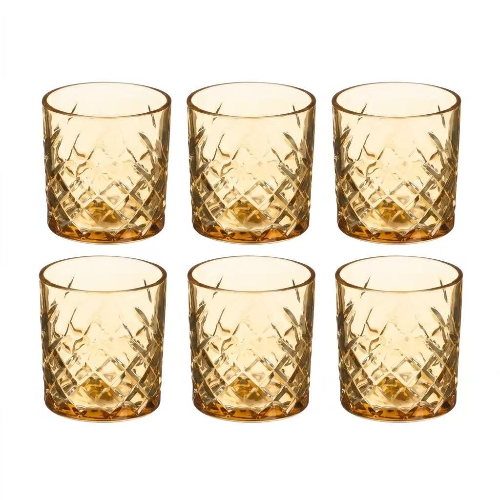 Set de 6 Vasos de Cristal, 350 ml | Agua y Bebidas Alcohólicas, Transparentes, Aptos para Lavavajillas