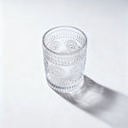 Set de 6 Vasos Transparentes de Cristales de 300ml con Patrón Girasol, Aptos para Lavavajillas