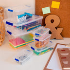 Set 3 Cajas de Ordenación 4L Almacenamiento Plástico Transparente Hermético