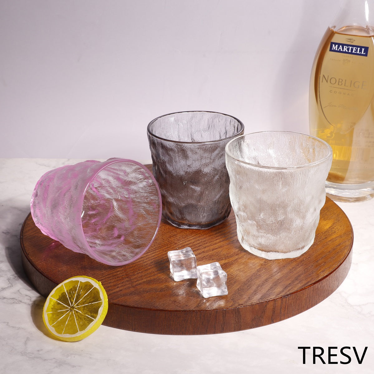 Set de 6 Vasos Colores o Transparente, Vaso de Cristal agua de 270 ml, Vaso de Agua y Bebidas, Aptos para Lavavajillas (Vaso GrisNegro 270ml)
