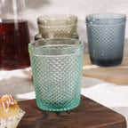 Set de 6 Vasos de Cristal Colores de 250ml, Vasos de Agua y Bebidas, Aptos para Lavavajillas