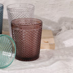 Set de 6 Vasos de Cristal Colores de 250ml, Vasos de Agua y Bebidas, Aptos para Lavavajillas