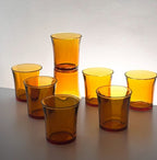 Set de 6 Vasos de cristal agua, Vasos Colores de Ambar, Vasos de Cristal de 21CL de Duralex, Aptos para lavavajillas