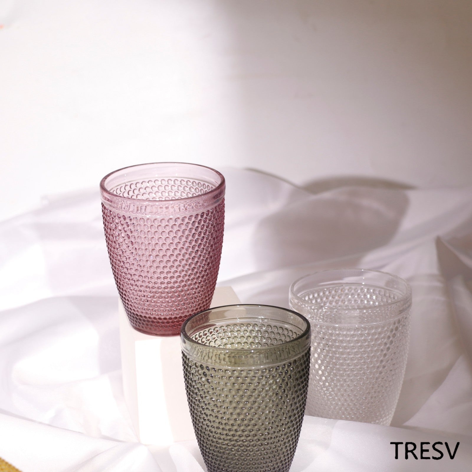 Set de 6 Vasos de Cristal de Colores 250ml ,Vidrio de Alta Calidad | Apto para Lavavajillas