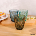 Set de 6 Vasos Colores, Vaso de Cristal agua de 300 ml, Vaso de Agua y Bebidas, Aptos para Lavavajillas (Gris)