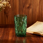 Set de 6 Vasos Colores, Vaso de Cristal agua de 360 ml, Vaso de Agua y Bebidas, Aptos para Lavavajillas