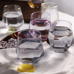 Set de 6 Vasos de cristal agua, Vasos Colores, Vasos de Cristal colores,Aptos para Lavavajillas (330 ml)