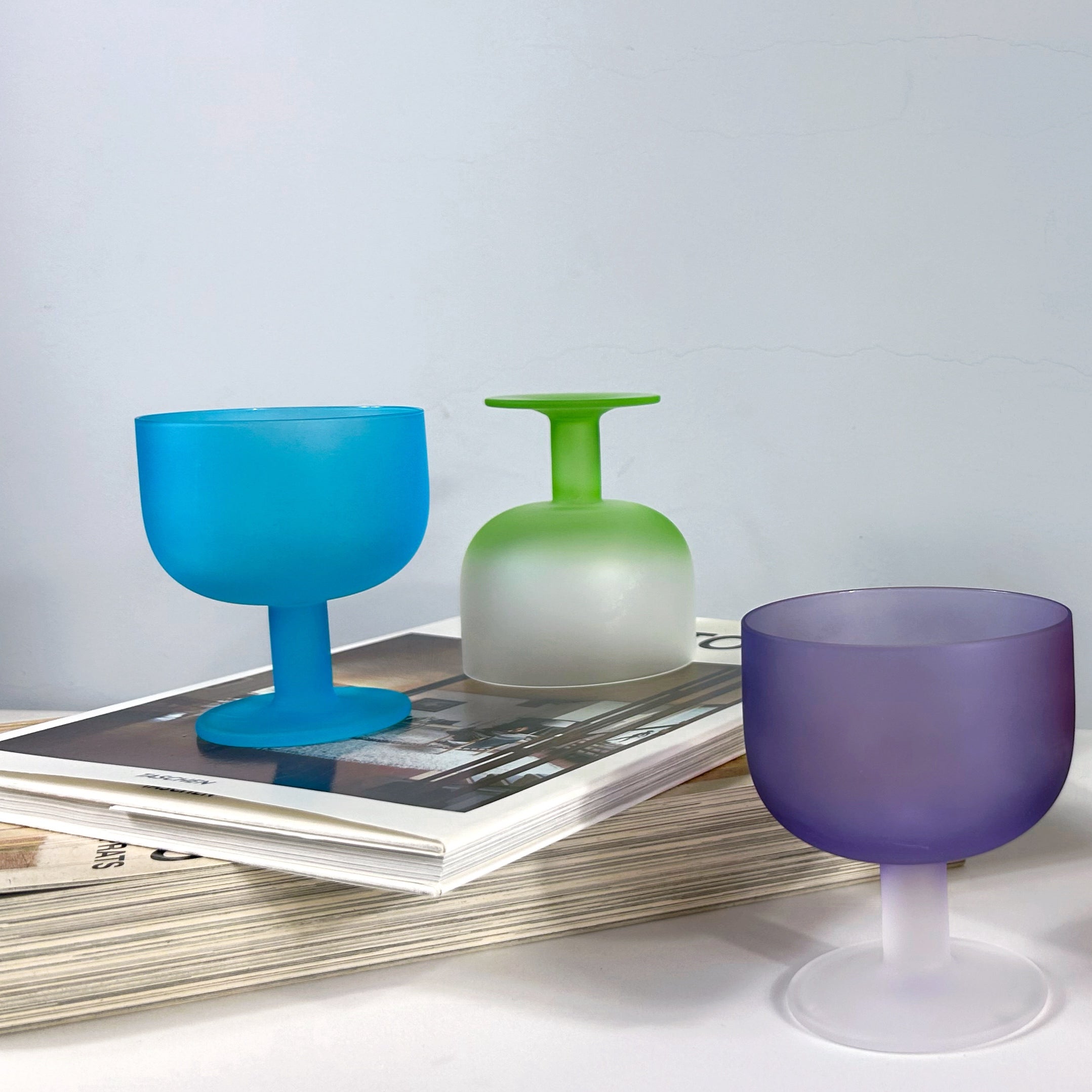 Set de 5 o set de 2 Copas de 270ml,Copas de colores de cristal,Copas de Vidrio,Apto para lavavajillas,Productos de vidrio de alta calidad,Copas de Vino, Cerveza, Champán,Bebida, Alcohol y Agua, Apto para uso diario