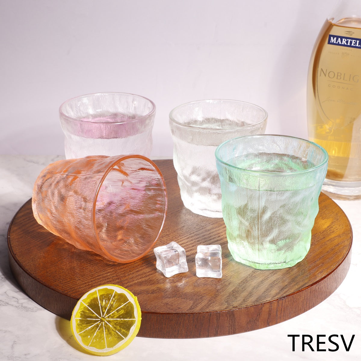Set de 6 Vasos Colores o Transparente, Vaso de Cristal agua de 270 ml, Vaso de Agua y Bebidas, Aptos para Lavavajillas (Vaso Verde 270ml)
