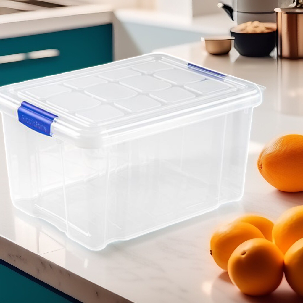 Set 3 Cajas de Ordenación 4L Almacenamiento Plástico Transparente Hermético