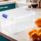 Set 3 Cajas de Ordenación 4L Almacenamiento Plástico Transparente Hermético
