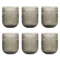 Set de 6 Vasos Colores de 250ml, Vaso de Cristal agua y Bebidas Alcohólicas con Patrón Girasol ,Aptos para lavavajillas