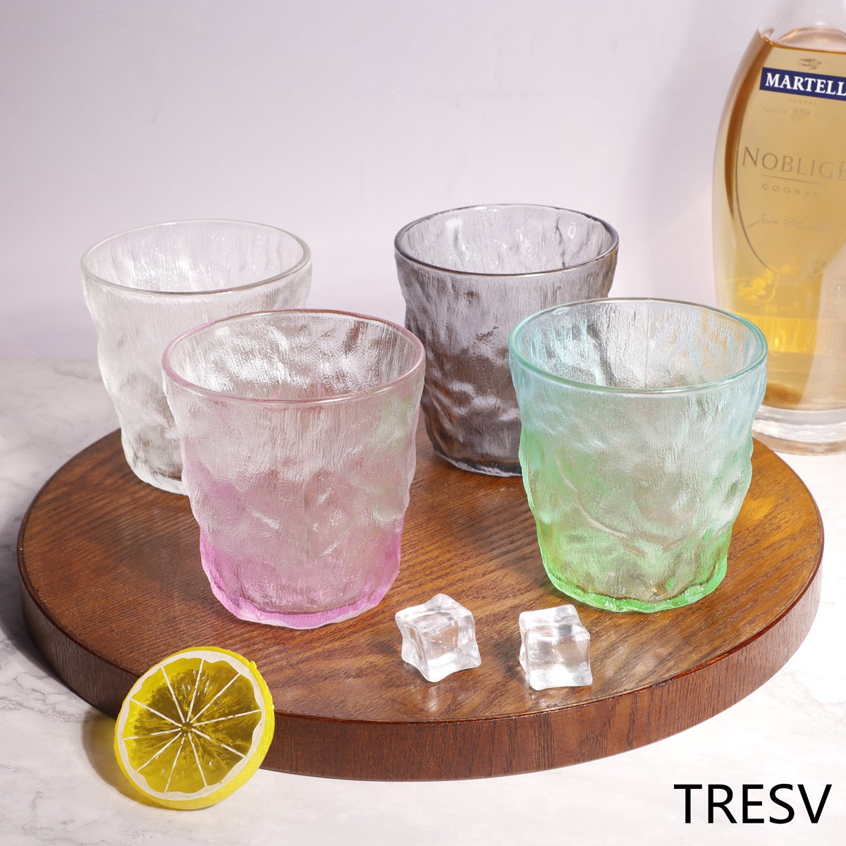 Set de 6 Vasos Colores o Transparente, Vaso de Cristal agua de 270 ml, Vaso de Agua y Bebidas, Aptos para Lavavajillas (Vaso Verde 270ml)