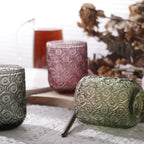 Set de 6 Vasos Colores de 250ml, Vaso de Cristal agua y Bebidas Alcohólicas con Patrón Girasol ,Aptos para lavavajillas