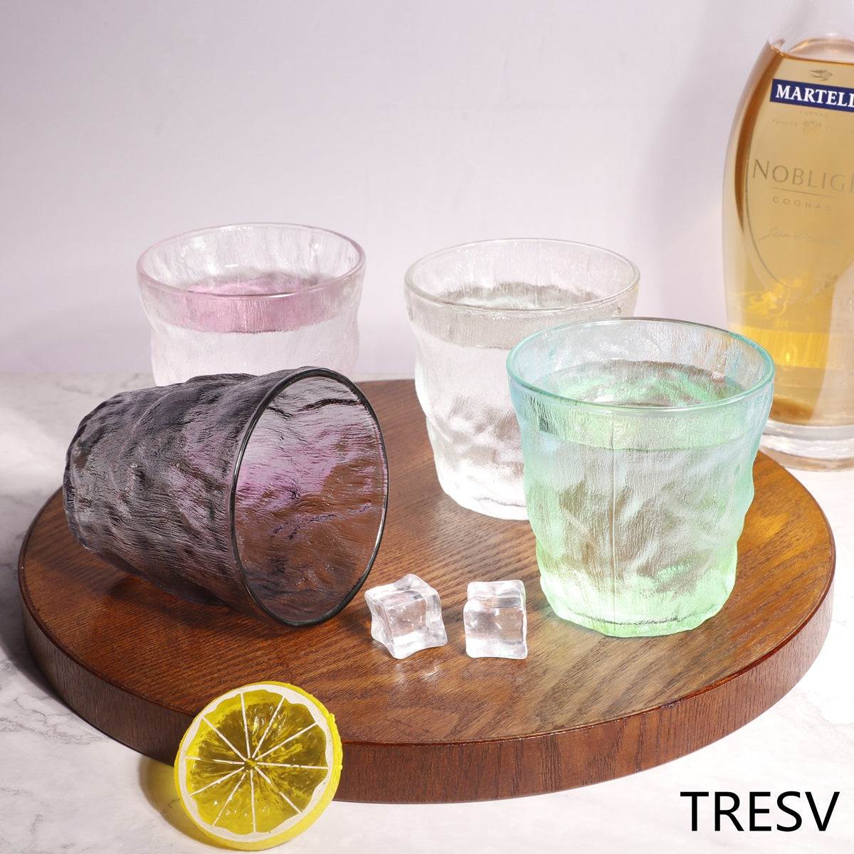 Set de 6 Vasos Colores o Transparente, Vaso de Cristal agua de 270 ml, Vaso de Agua y Bebidas, Aptos para Lavavajillas (Vaso GrisNegro 270ml)