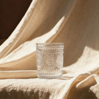 Set de 6 Vasos Transparentes de Cristales de 300ml con Patrón Girasol, Aptos para Lavavajillas