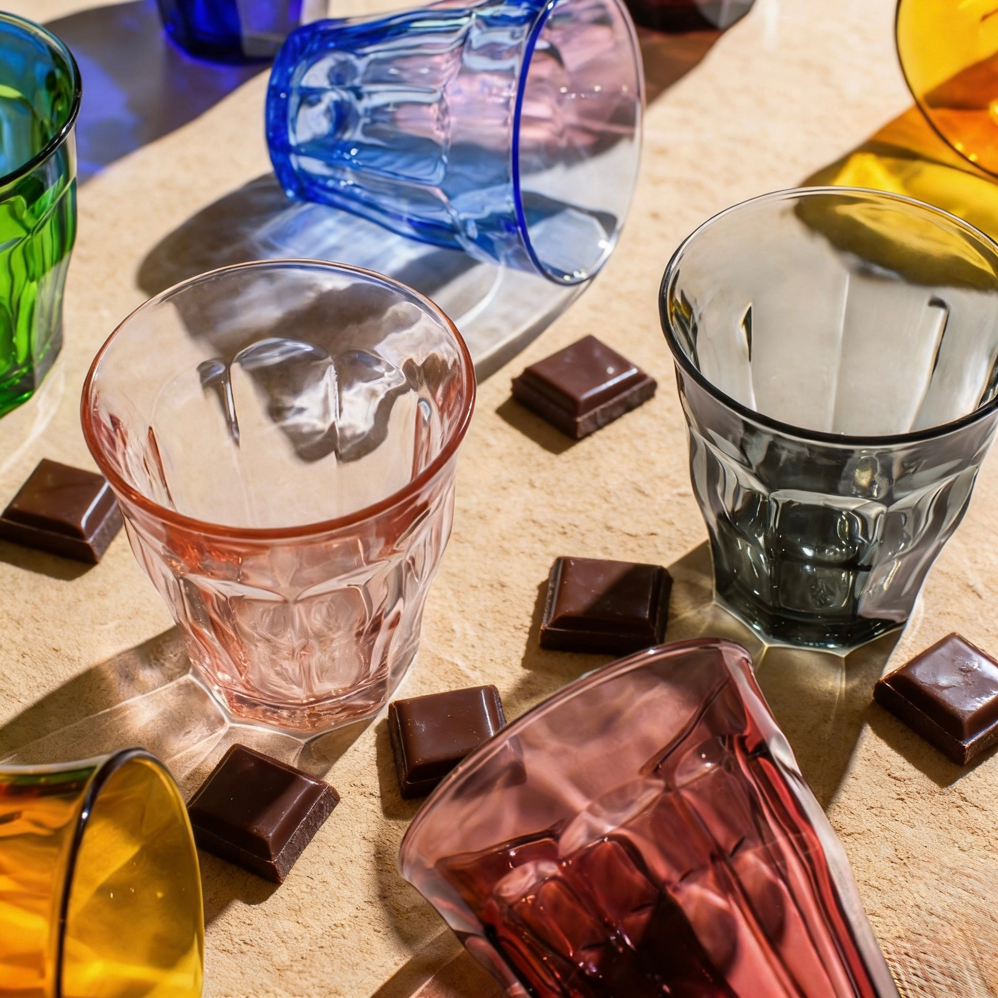 Set de 6 Vasos de Colores de Cristales de 25CL de Duralex -Productos de Vidrio de Alta Calidad - Apto para Uso Diario