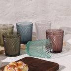 Set de 6 Vasos de Cristal Colores de 250ml, Vasos de Agua y Bebidas, Aptos para Lavavajillas