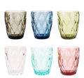 Set de 6 Vasos Colores o Transparente, Vaso de Cristal agua de 300 ml, Vaso de Agua y Bebidas, Aptos para Lavavajillas