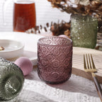 Set de 6 Vasos Colores de 250ml, Vaso de Cristal agua y Bebidas Alcohólicas con Patrón Girasol ,Aptos para lavavajillas