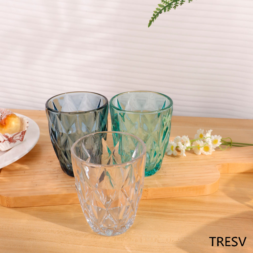 Set de 6 Vasos de Cristal Transparente, 300 ml, para Agua y Bebidas, Aptos para Lavavajillas