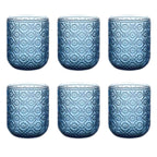 Set de 6 Vasos Colores de 250ml, Vaso de Cristal agua y Bebidas Alcohólicas con Patrón Girasol ,Aptos para lavavajillas