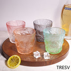 Set de 6 Vasos Colores o Transparente, Vaso de Cristal agua de 270 ml, Vaso de Agua y Bebidas, Aptos para Lavavajillas (Vaso Naranja 270ml)