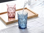 Set de 6 Vasos Colores, Vaso de Cristal agua de 360 ml, Vaso de Agua y Bebidas, Aptos para Lavavajillas