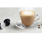 Set de 6 Tazas Transparentes de cristal agua de 170ml con plato para Café Cortado, Café Espresso, Taza de Vidrio,Tazas de Café, Agua, Bebida y Alcohol, Aptas para Lavavajillas