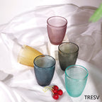 Set de 6 Vasos de Cristal de Colores 250ml ,Vidrio de Alta Calidad | Apto para Lavavajillas