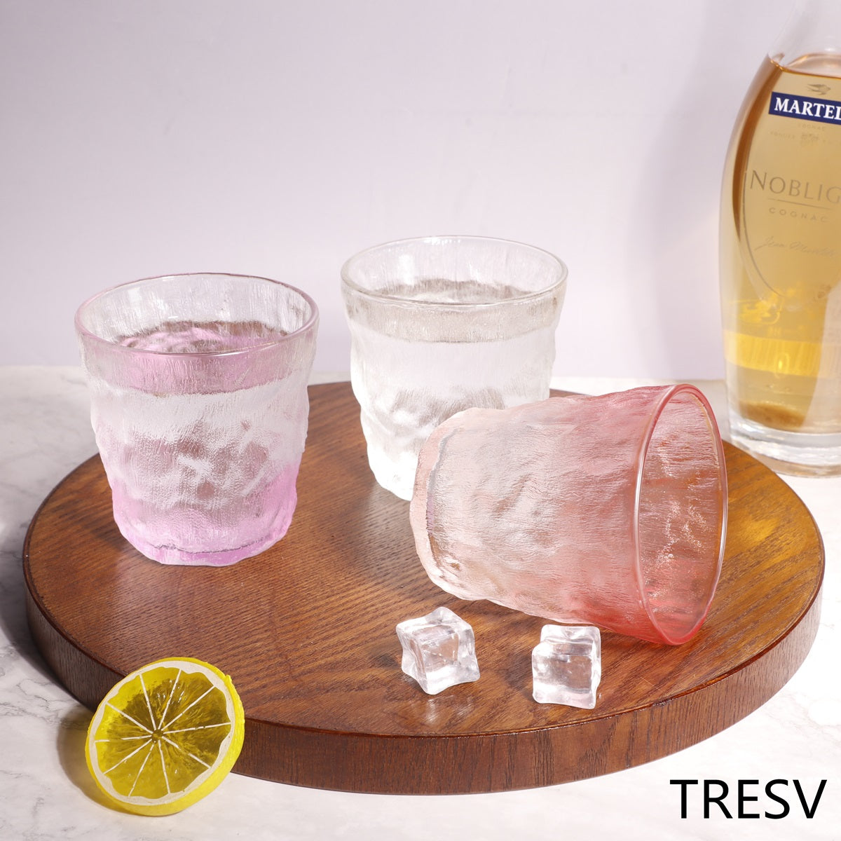 Set de 6 Vasos Colores o Transparente, Vaso de Cristal agua de 270 ml, Vaso de Agua y Bebidas, Aptos para Lavavajillas (Vaso Morado 270ml)