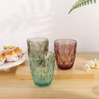 Set de 6 Vasos Colores o Transparente, Vaso de Cristal agua de 300 ml, Vaso de Agua y Bebidas, Aptos para Lavavajillas