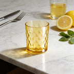Set de 6 Vasos Colores de 360ml, Vaso de Cristal agua y Bebidas Alcohólicas,l,Aptos para lavavajillas